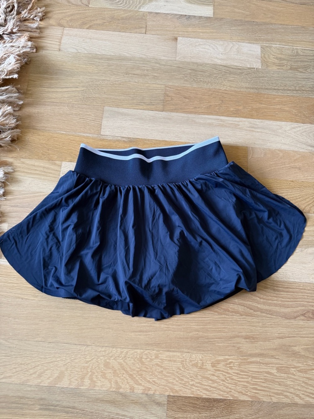 all in motion Navy Circle Skater Skirt with Contrast Waistband